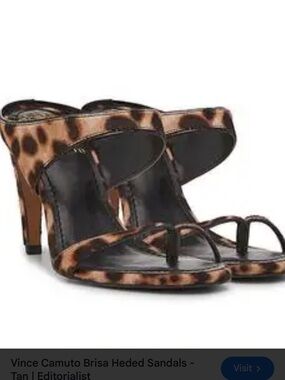 Anthro/Vince Camuto Leopard Print Stiletto Heeled Sandals